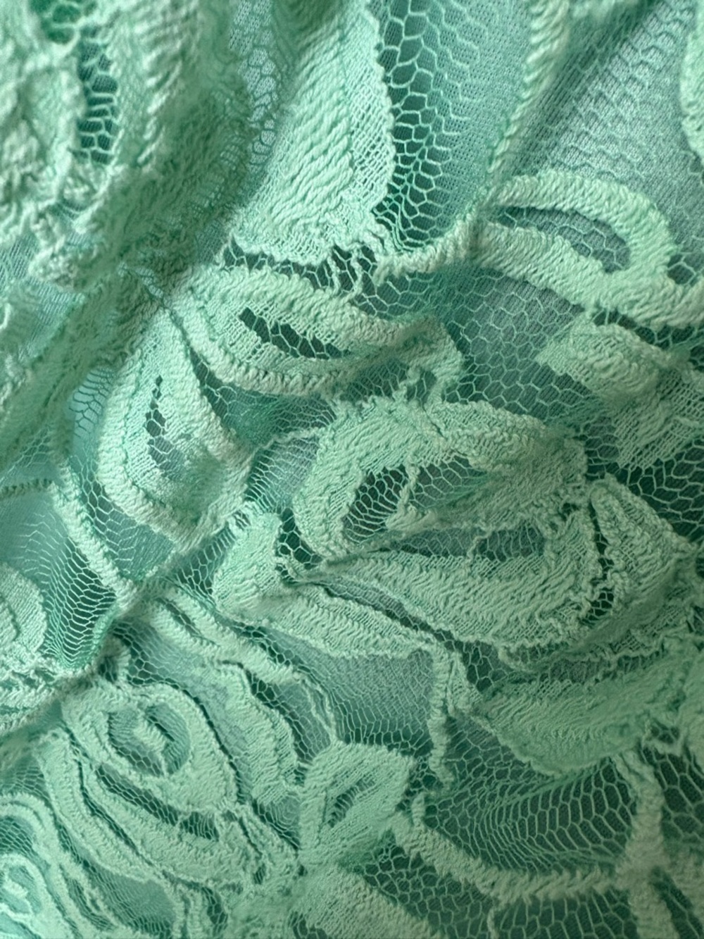 Strapless Mint Green Lace Dress - Picture 4 of 4